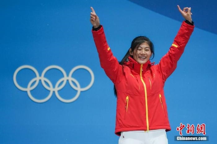 劉佳宇在平昌獲得銀牌。<a target='_blank' href='/'>中新社</a>記者 崔楠 攝