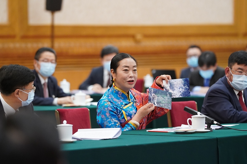 2021年3月7日，習(xí)近平總書記在參加十三屆全國人大四次會議青海代表團審議時，全國人大代表孔慶菊在會上展示了兩張照片，上面分別是祁連山地區(qū)多年不見蹤跡的雪豹和荒漠貓。