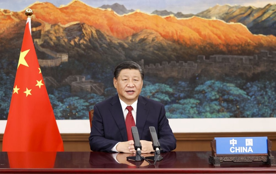 2021年9月21日，國家主席習(xí)近平在北京以視頻方式出席第七十六屆聯(lián)合國大會一般性辯論并發(fā)表題為《堅(jiān)定信心 共克時艱 共建更加美好的世界》的重要講話。