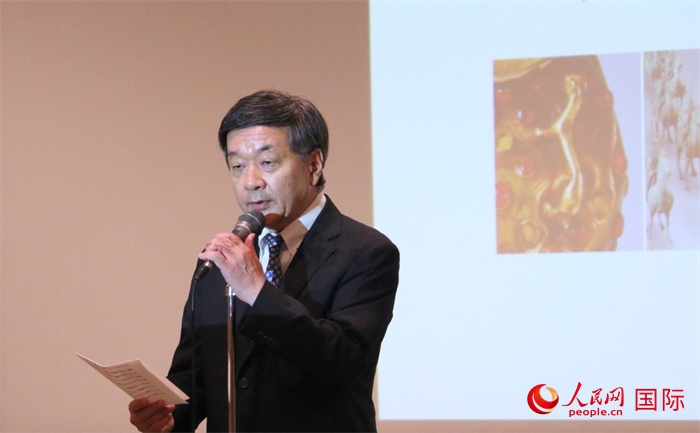 主辦方代表、富士美術(shù)館館長五木田聰致辭。（人民網(wǎng) 許可攝）