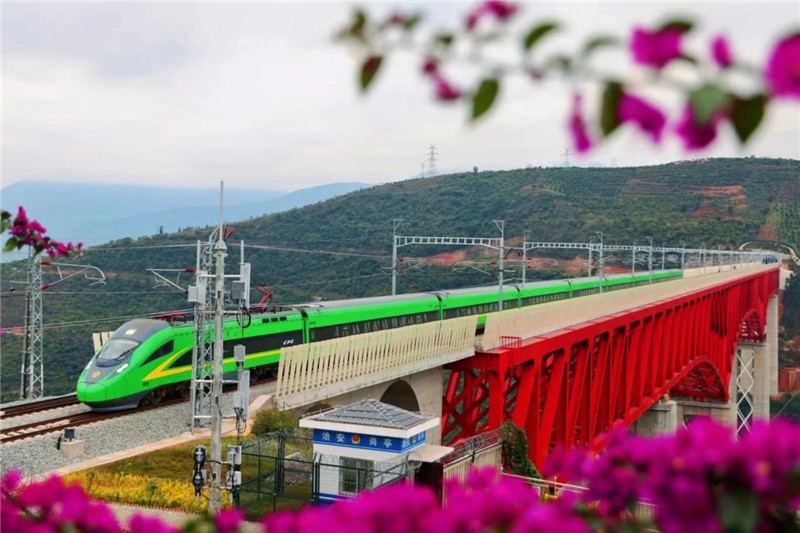 中老鐵路。昆明鐵路局供圖