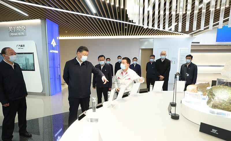 2023年4月12日，習(xí)近平總書記在廣東廣汽埃安新能源汽車股份有限公司考察。