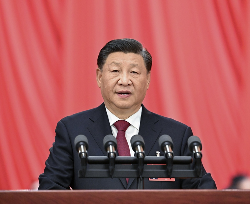 2022年10月16日，習(xí)近平在中國共產(chǎn)黨第二十次全國代表大會(huì)上作報(bào)告。