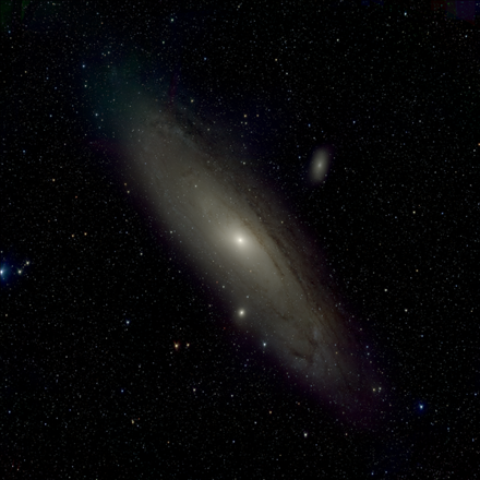 墨子巡天望遠鏡首光獲取的仙女座星系圖片。（中國科學技術(shù)大學供圖）