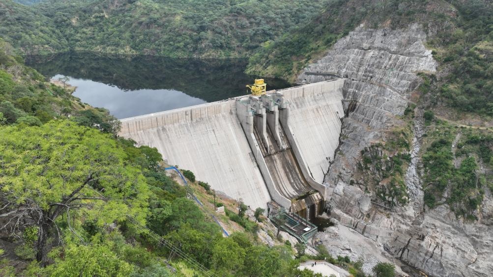 3月23日，航拍的下凱富峽水電站大壩。