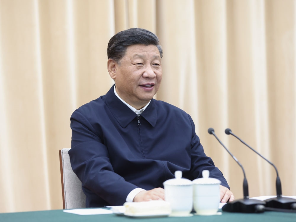 2021年5月14日上午，中共中央總書記、國家主席、中央軍委主席習(xí)近平在河南省南陽市主持召開推進(jìn)南水北調(diào)后續(xù)工程高質(zhì)量發(fā)展座談會并發(fā)表重要講話。新華社記者 鞠鵬 攝