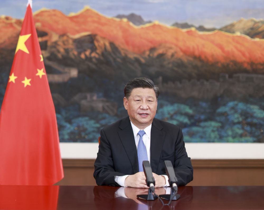 2020年11月27日，習近平在第十七屆中國－東盟博覽會和中國－東盟商務與投資峰會開幕式上致辭。