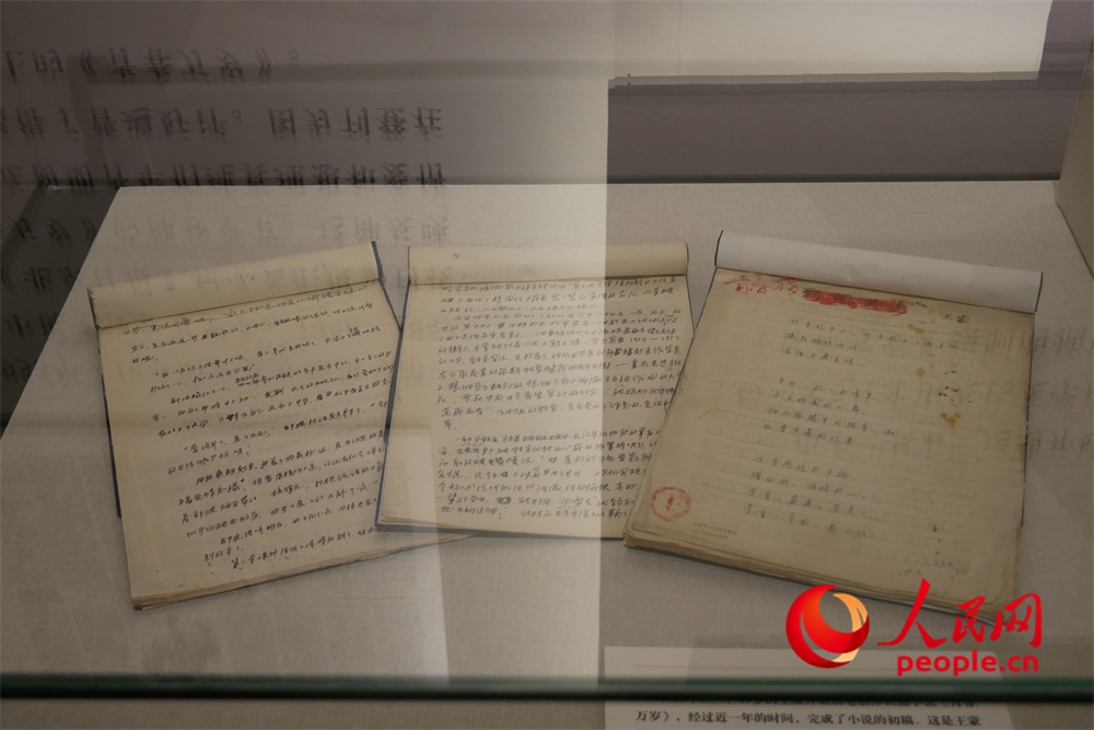 《青春萬歲》手稿。人民網(wǎng)記者 韋衍行攝