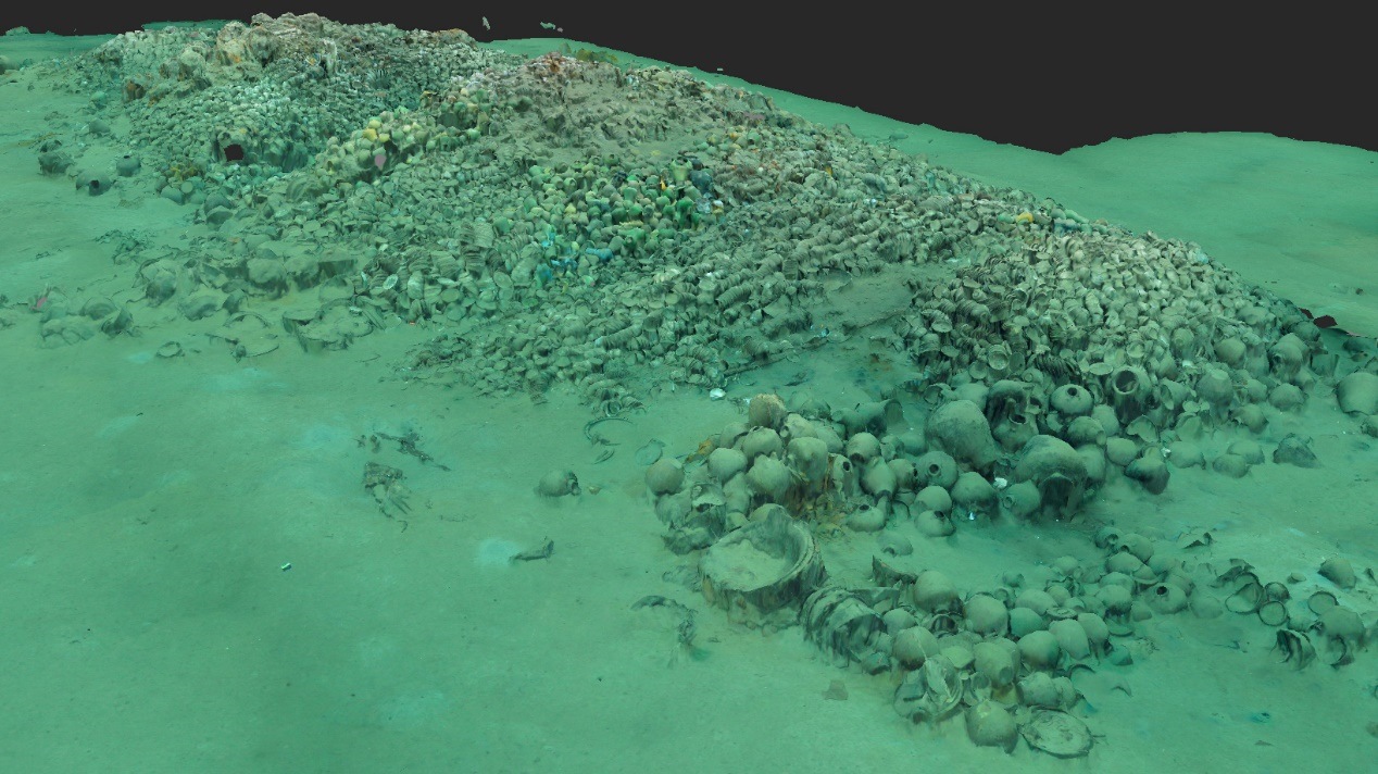 南海西北陸坡一號沉船遺址核心區(qū)三維圖。國家文物局供圖