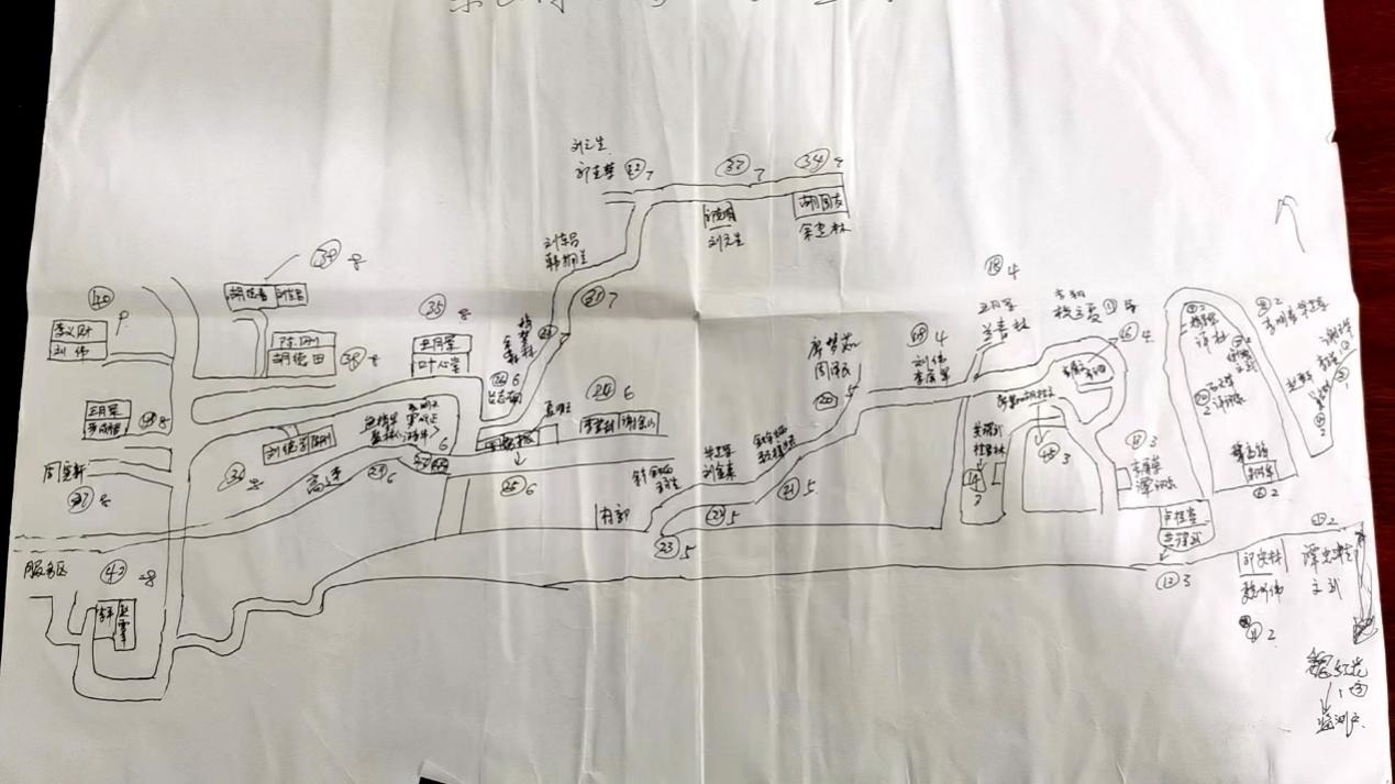 姚國生的手繪地圖上，密密麻麻地記錄著脫貧戶人員信息。人民網(wǎng)記者 邱燁攝。