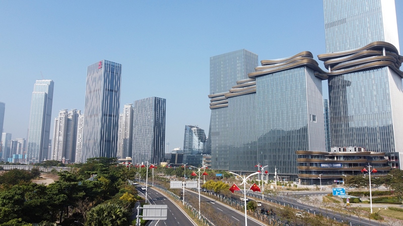 2024年1月1日，廣東珠海，橫琴粵澳深度合作區(qū)樓群。