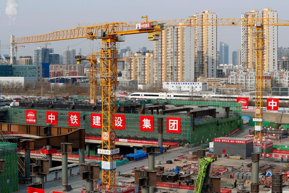 2月2日，北京城市副中心站綜合交通樞紐工程建設(shè)現(xiàn)場。新華社記者 李木子 攝