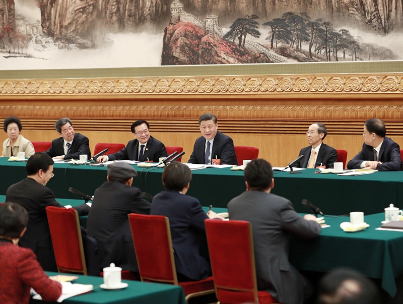 2019年3月8日，習近平總書記參加十三屆全國人大二次會議河南代表團的審議。