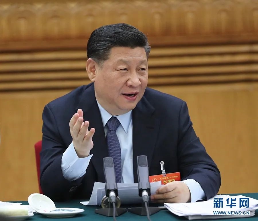 2019年3月7日，習(xí)近平參加十三屆全國(guó)人大二次會(huì)議甘肅代表團(tuán)的審議。新華社記者 鞠鵬 攝
