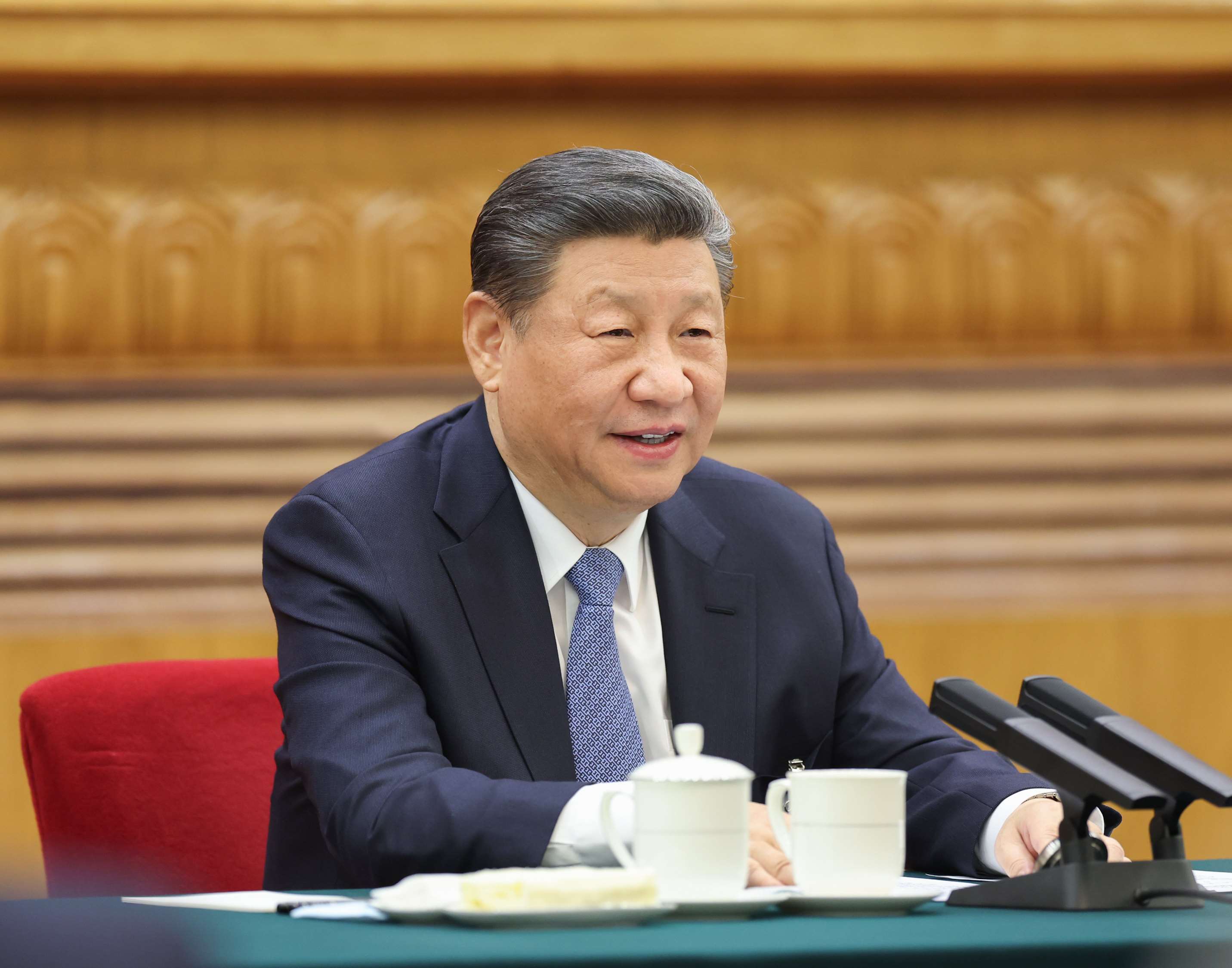 △ 2024年3月5日，習近平總書記參加他所在的十四屆全國人大二次會議江蘇代表團審議。