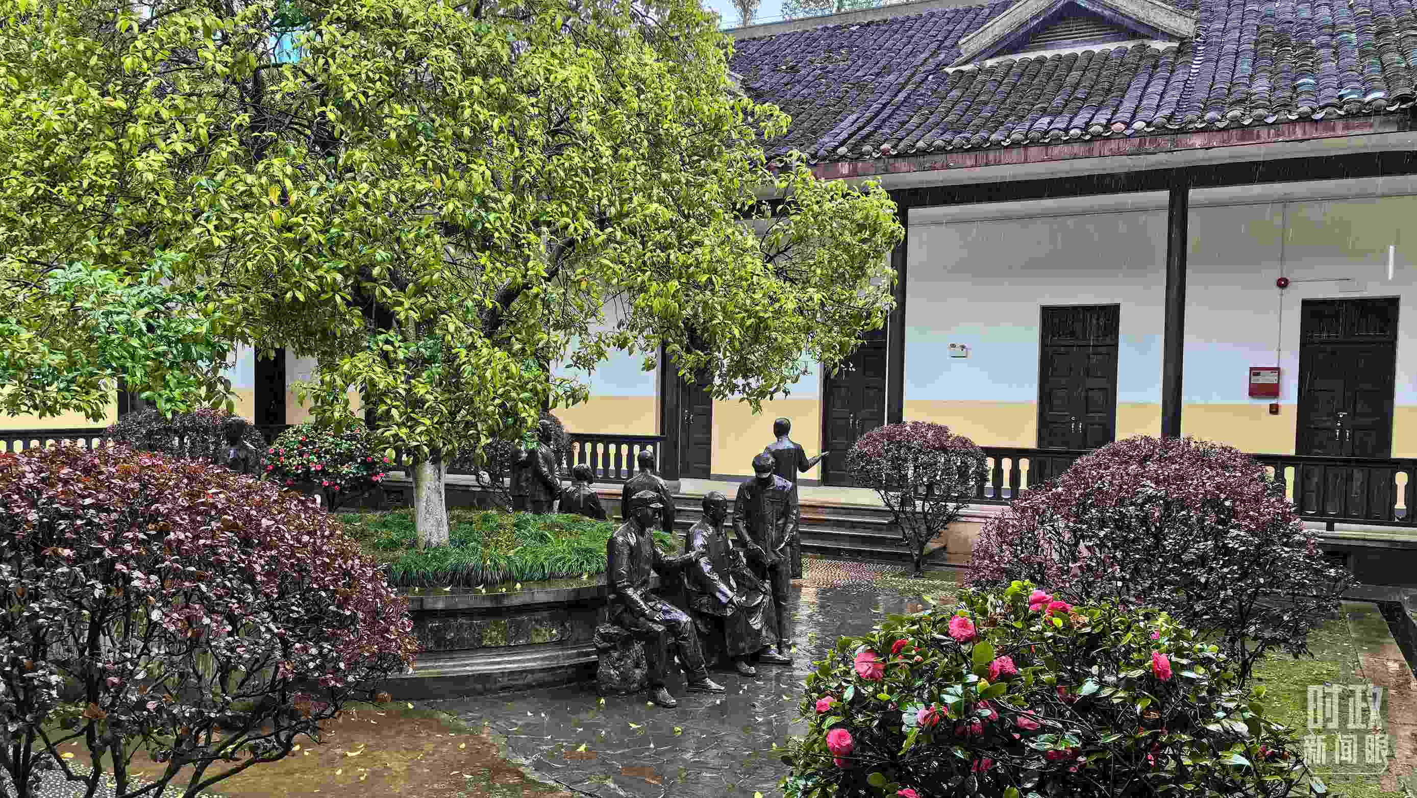 △湖南第一師范學院（城南書院校區(qū)）校園里。（總臺央視記者趙化拍攝）