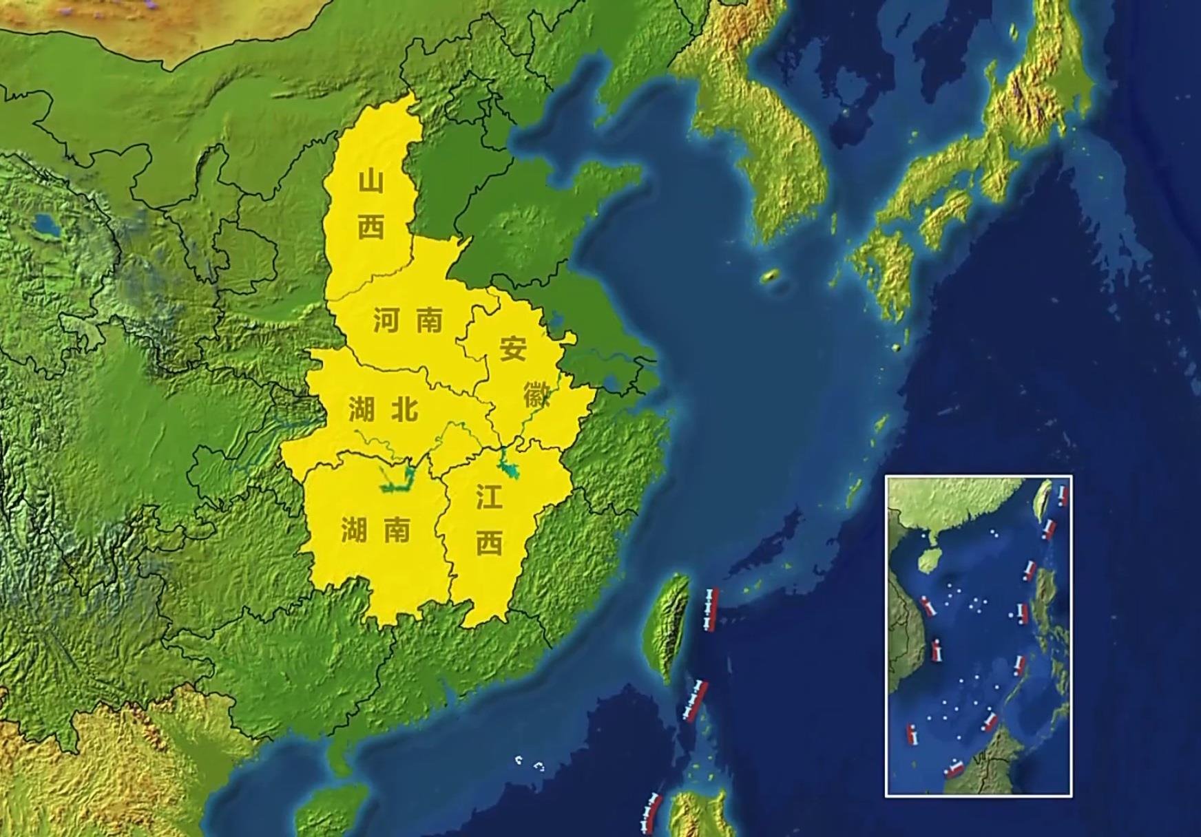 △中部地區(qū)包括晉皖贛豫鄂湘6省。