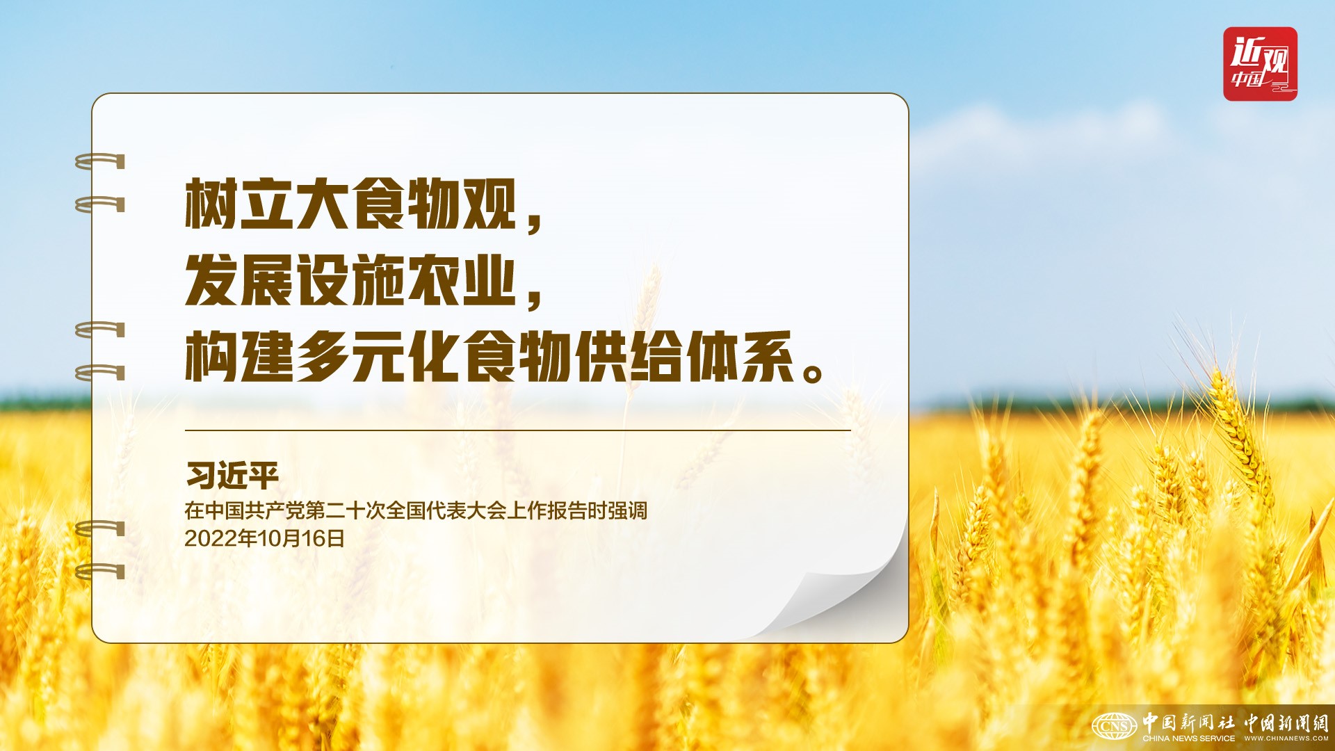 習(xí)近平：樹立大食物觀，構(gòu)建多元化食物供給體系