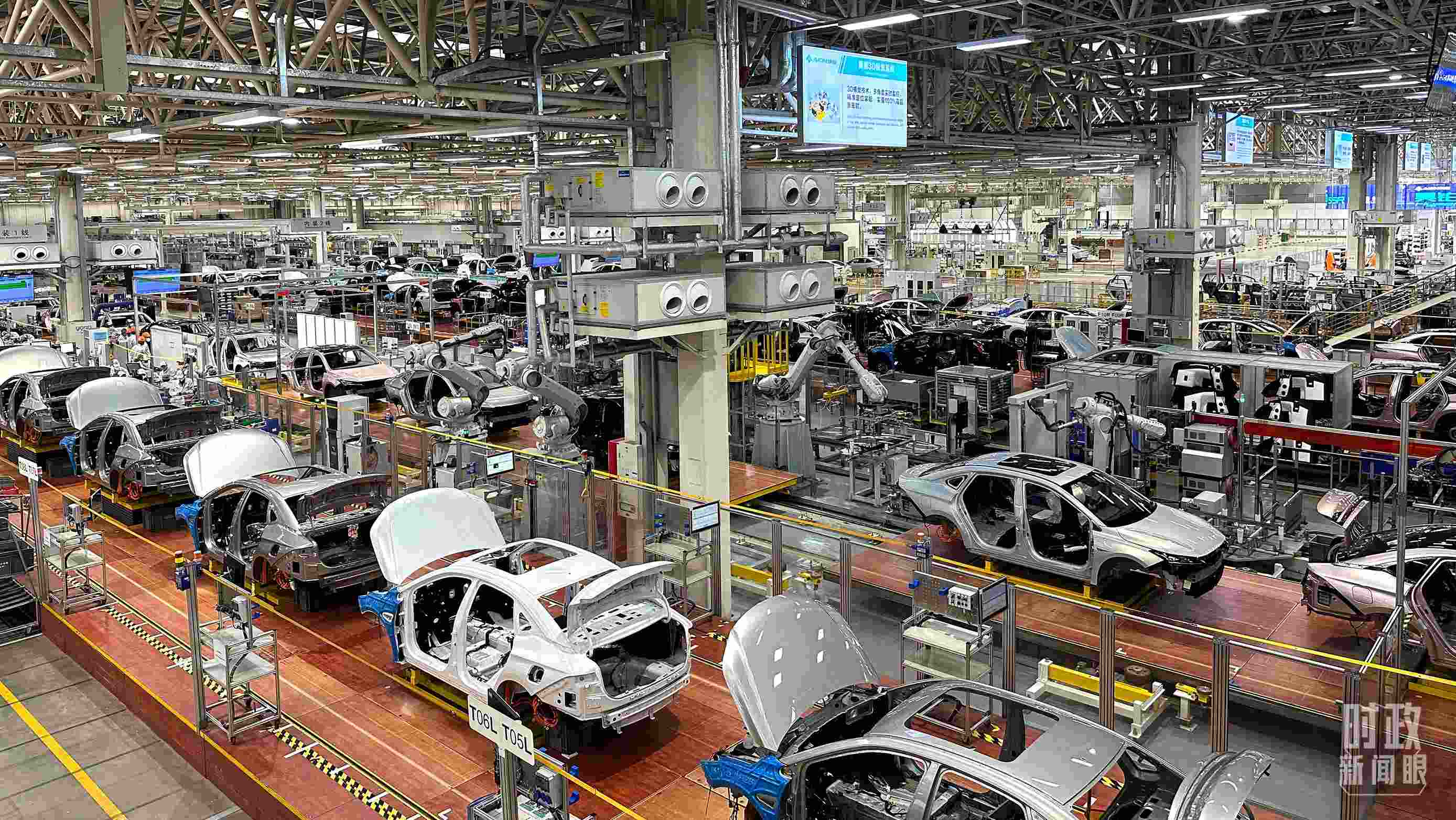 廣州廣汽埃安總裝車間智能生產(chǎn)線。2023年4月，習近平曾到這里考察。（總臺央視記者趙化拍攝）