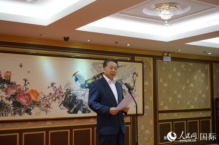 中國人民對外友好協(xié)會副會長袁敏道致辭。人民網(wǎng)記者 陳思攝