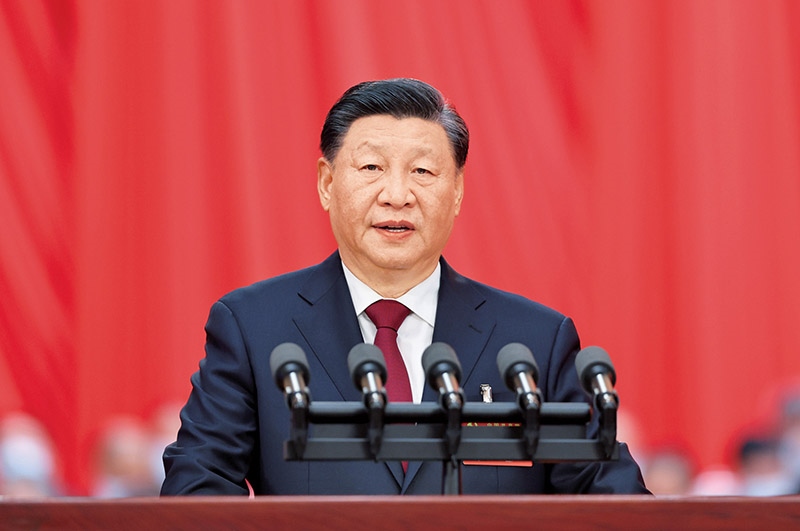 2022年10月16日，中國共產(chǎn)黨第二十次全國代表大會在北京人民大會堂開幕。習近平代表第十九屆中央委員會向大會作報告。 新華社記者 姚大偉/攝