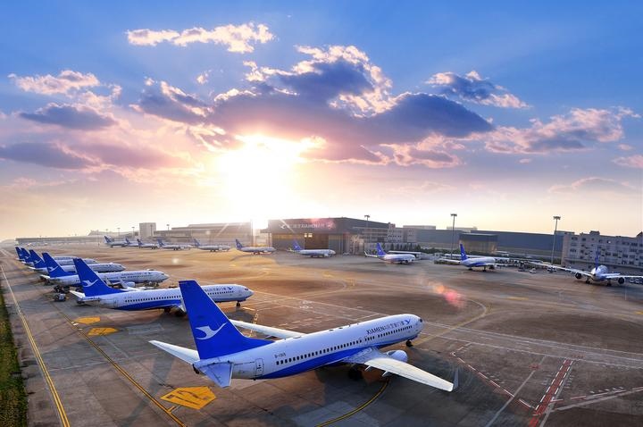 這是如今廈門航空的機(jī)隊(duì)照片。（廈門航空有限公司供圖）