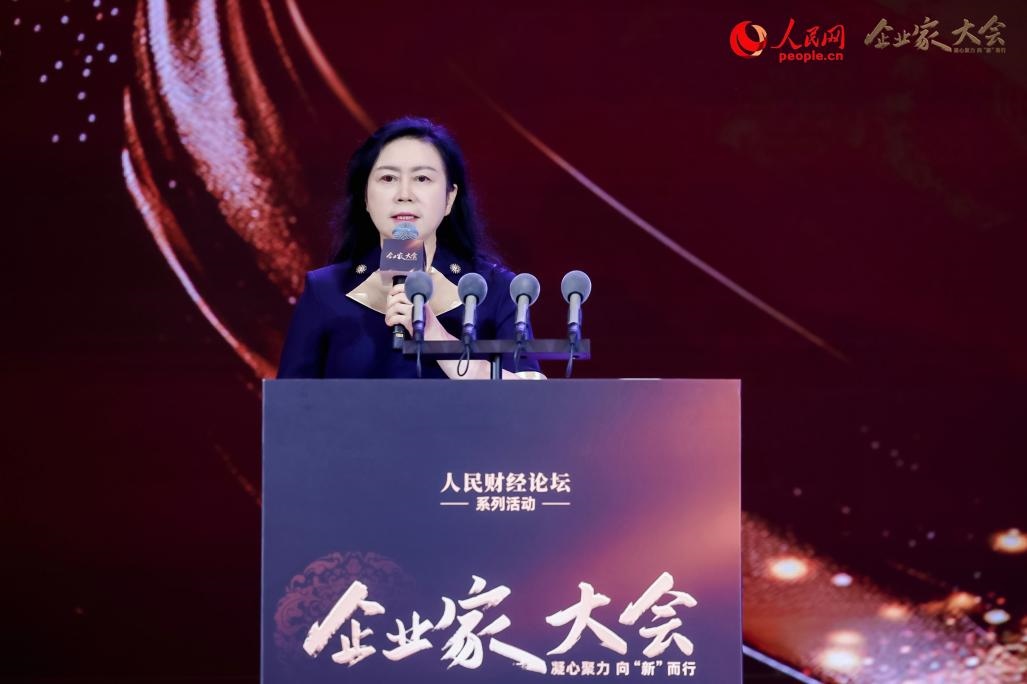 新大陸科技集團CEO王晶。人民網(wǎng)記者 王紹紹攝