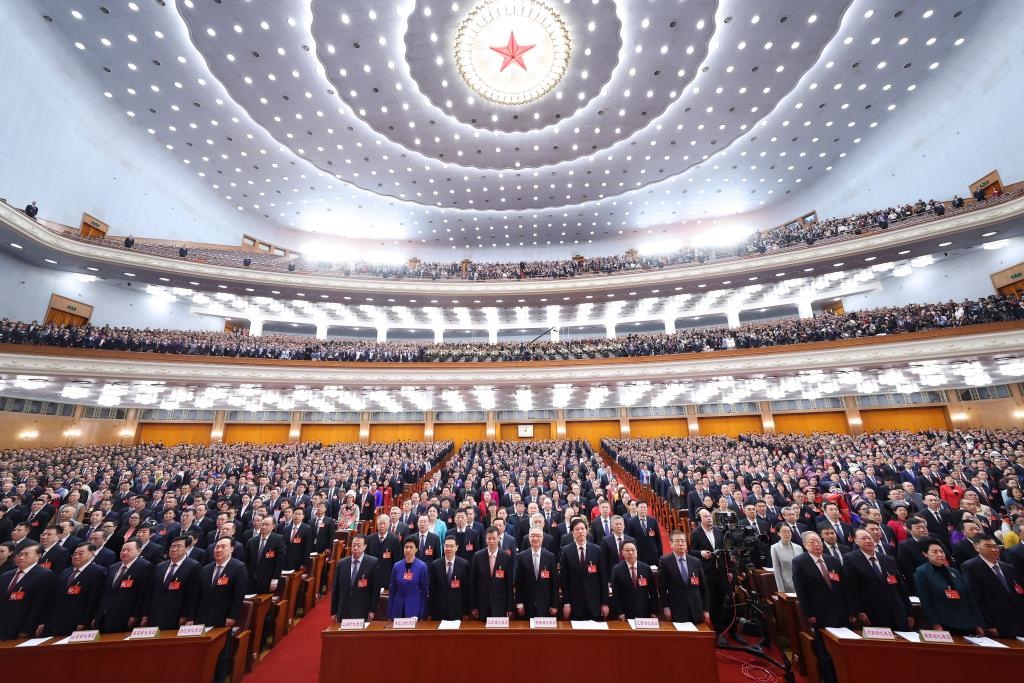 2024年3月5日，第十四屆全國人民代表大會第二次會議在北京人民大會堂開幕。新華社記者 黃敬文 攝