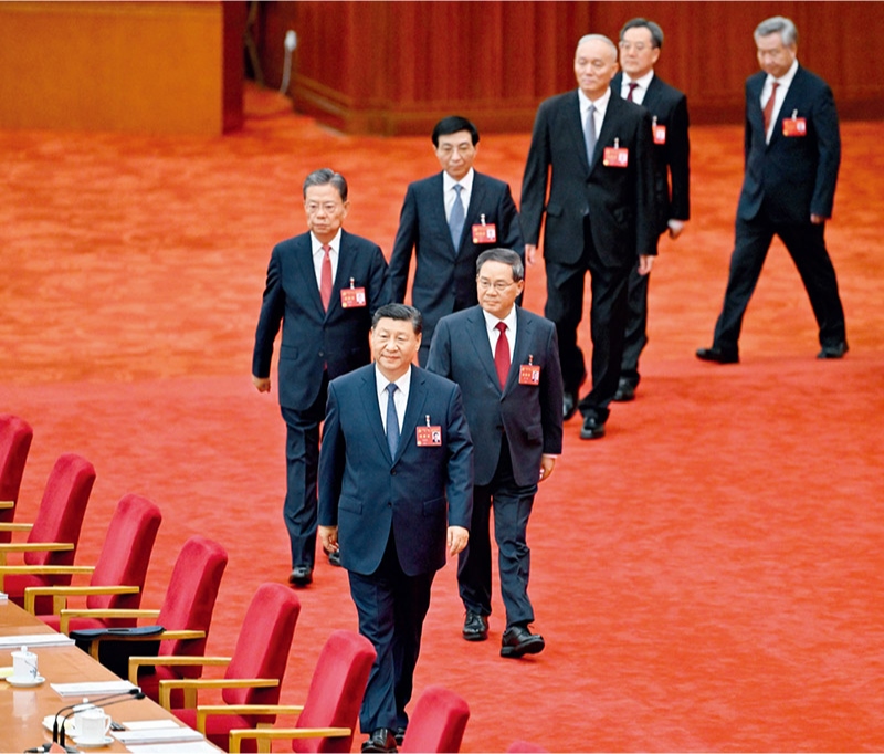 中國共產(chǎn)黨第二十屆中央委員會第三次全體會議，于2024年7月15日至18日在北京舉行。這是習近平、李強、趙樂際、王滬寧、蔡奇、丁薛祥、李希等步入會場。 新華社記者 岳月偉/攝