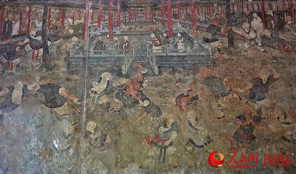 少林寺白衣殿壁畫。人民網(wǎng)記者 張麗婭攝