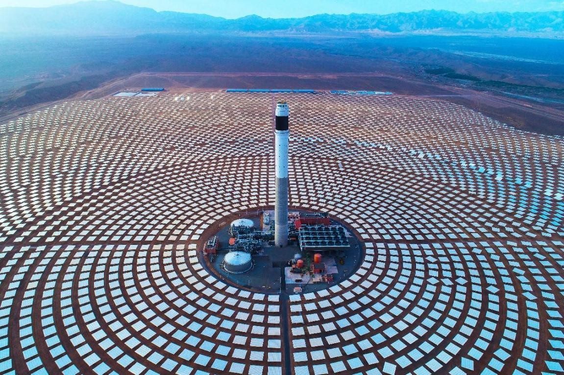 努奧三期光熱電站一景。山東電建三公司供圖