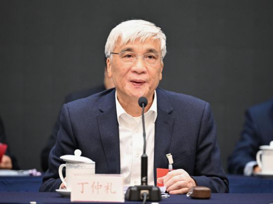 全國人大常委會(huì)副委員長、歐美同學(xué)會(huì)會(huì)長丁仲禮作工作報(bào)告