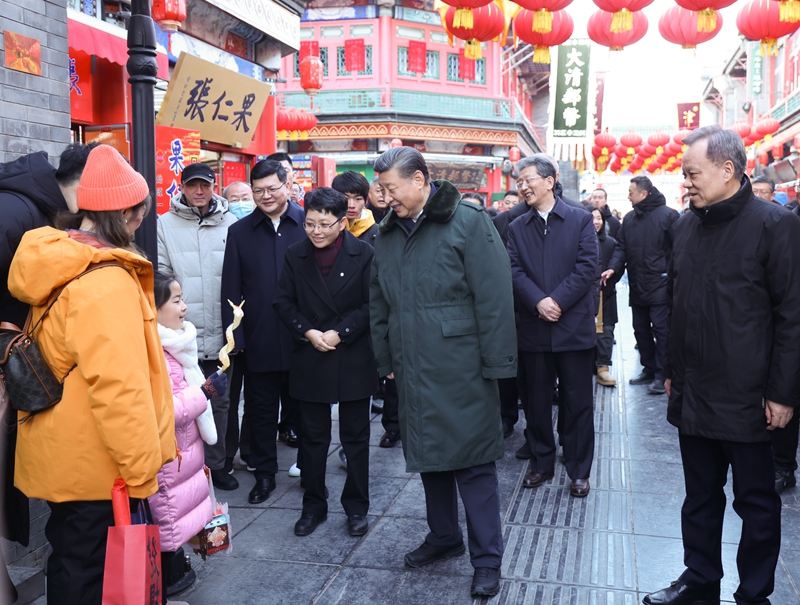 2024年2月1日，習(xí)近平總書記在天津古文化街考察。