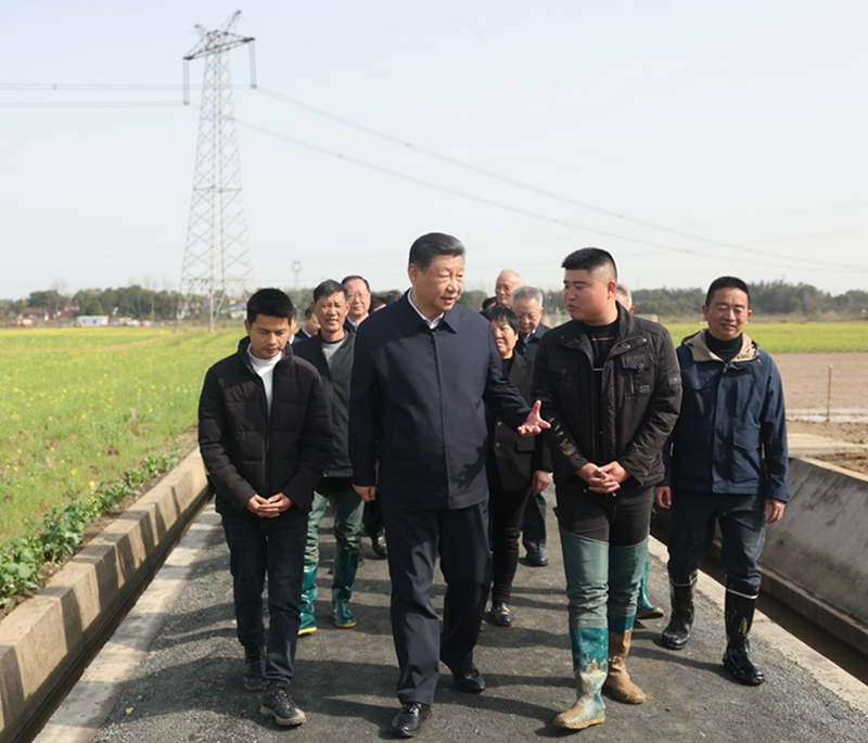 2024年3月19日，習(xí)近平總書記在湖南常德港中坪村考察。
