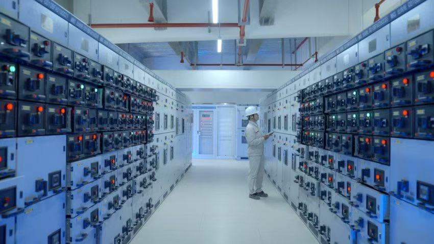 300兆瓦壓氣儲(chǔ)能示范工程低壓配電室。受訪者供圖