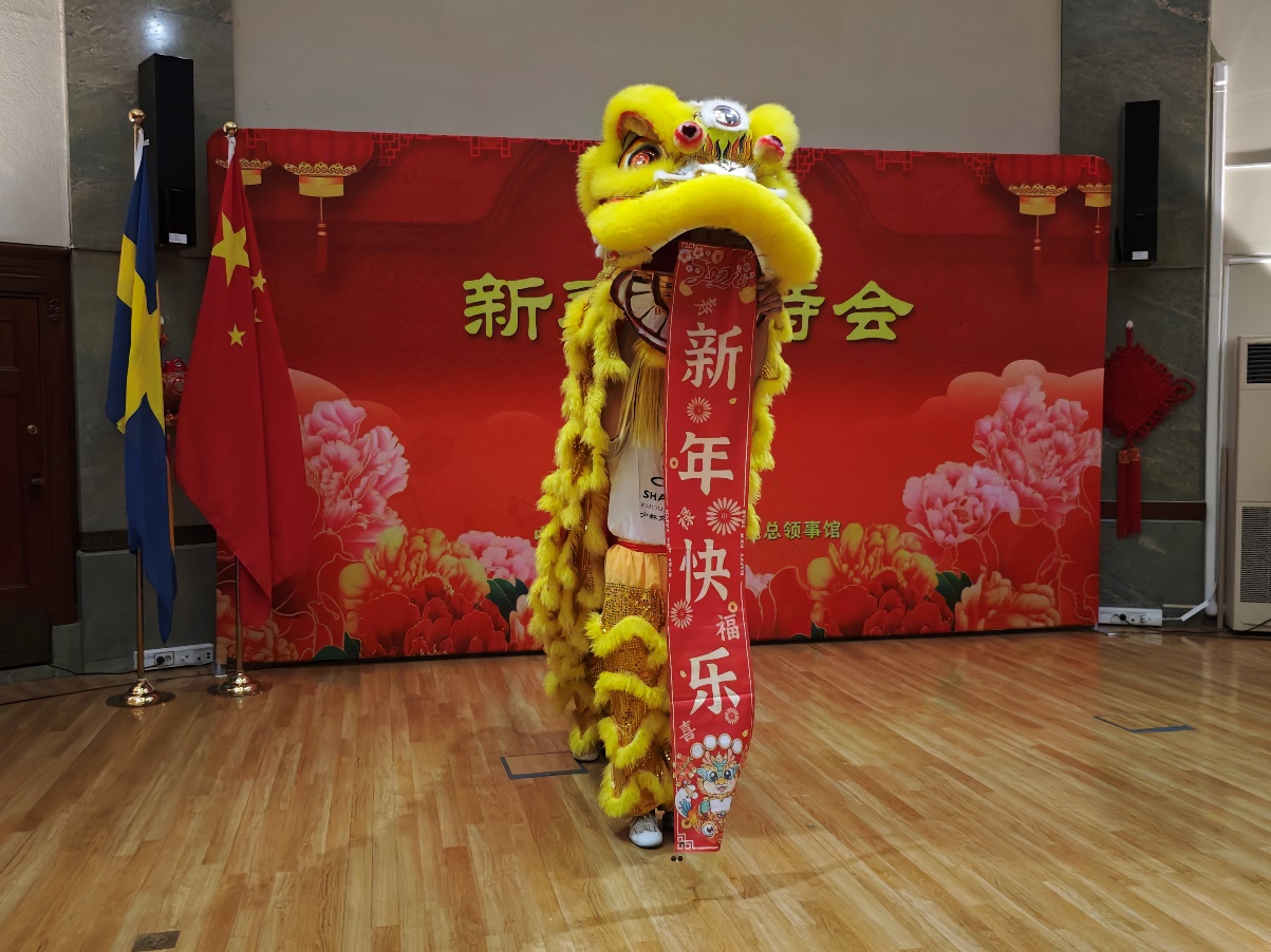 開場舞獅表演。中國駐哥德堡總領(lǐng)館供圖