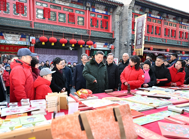 2024年2月1日，習(xí)近平總書記在天津古文化街考察。