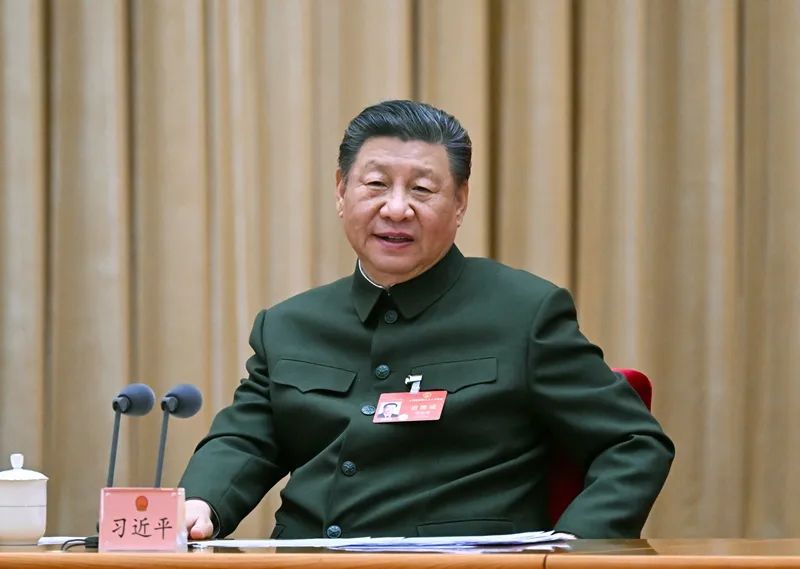 2024年3月7日下午，習(xí)近平出席十四屆全國人大二次會議解放軍和武警部隊代表團全體會議并發(fā)表重要講話。新華社記者 李剛 攝