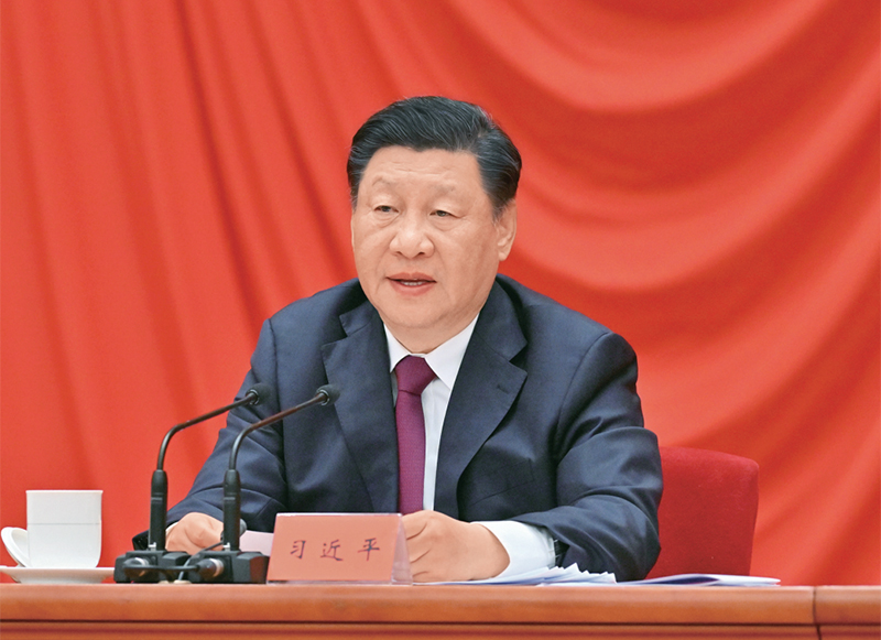 2022年5月10日，慶祝中國共產(chǎn)主義青年團(tuán)成立100周年大會(huì)在北京人民大會(huì)堂隆重舉行。中共中央總書記、國家主席、中央軍委主席習(xí)近平在大會(huì)上發(fā)表重要講話。 新華社記者 岳月偉/攝