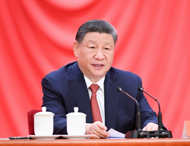 4月28日，慶祝中華全國總工會成立100周年暨全國勞動模范和先進(jìn)工作者表彰大會在北京人民大會堂隆重舉行。中共中央總書記、國家主席、中央軍委主席習(xí)近平出席大會并發(fā)表重要講話。新華社記者 李學(xué)仁 攝