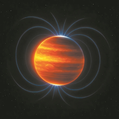 木星磁場（藝術(shù)圖）。圖片來源：物理學(xué)家組織網(wǎng)